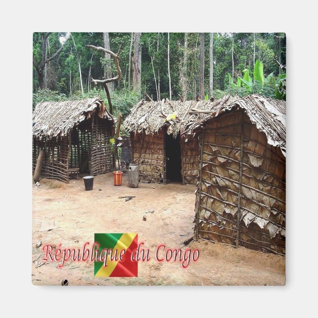 zCG005 REPUBLIC OF THE CONGO, House Pygmy, Fridge Magnet (Framsidan)