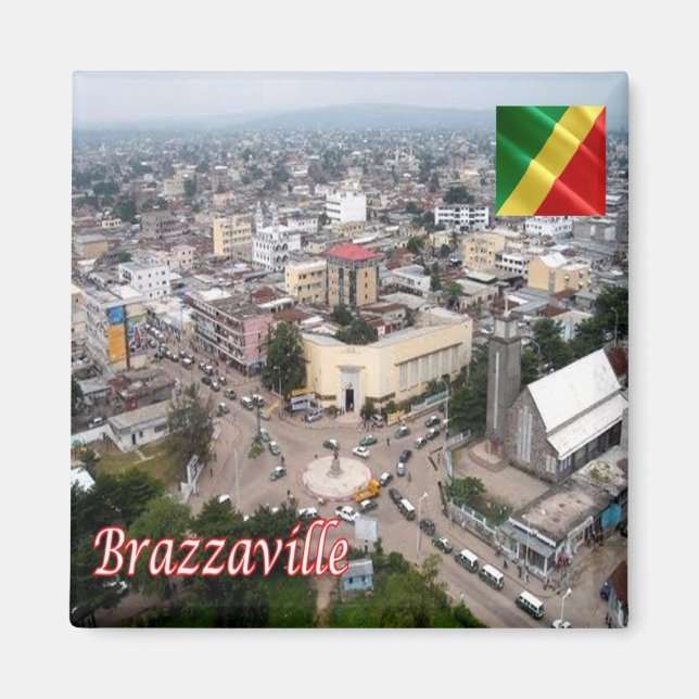 ZCG006 BRAZZAVILLE, Republiken Kongo, Fridge Magnet (Framsidan)