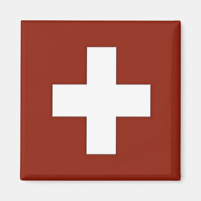 zCH001 SWISS FLAGGA Schweiz - Fridge Magnet (Framsidan)