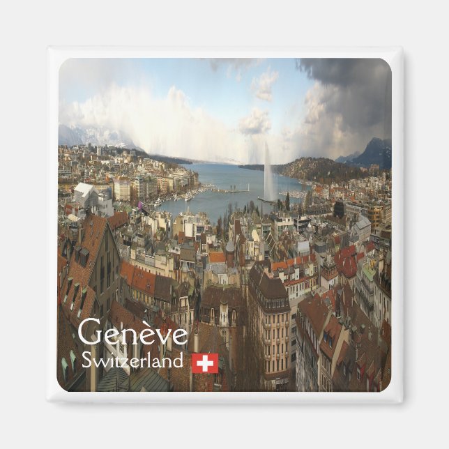 zCH010 GENÈVE Schweiz - Fridge Magnet (Framsidan)