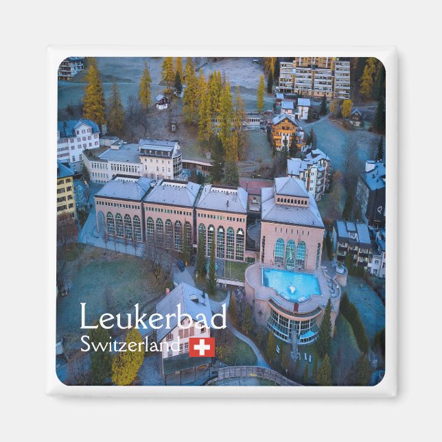 zCH011 LEUKERBAD Schweiz - Fridge Magnet (Framsidan)