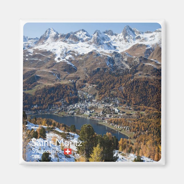 zCH018 SAINT-MORITZ Schweiz, Fridge Magnet (Framsidan)