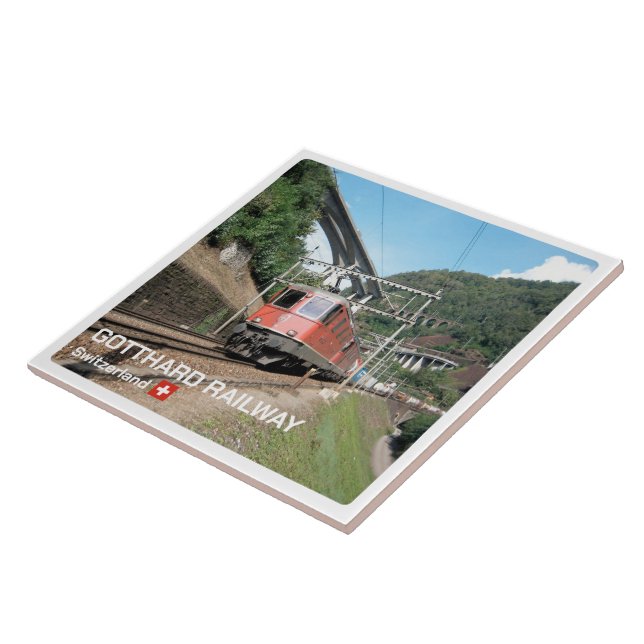 ZCH019 GOTTHARD JÄRNVÄGSschweiziska, Kakelplatta (Sidan)