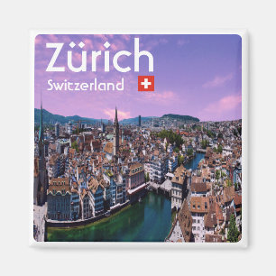 zCH021 ZURICH Schweiz, kylskåp Magnet