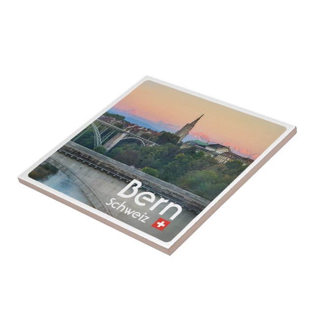 zCH022 BERN Downtown Schweiz Kakelplatta (Sidan)