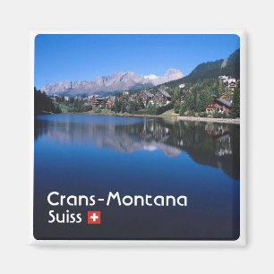 zCH023 CRANS MONTANA Schweiz, kylskåp Magnet