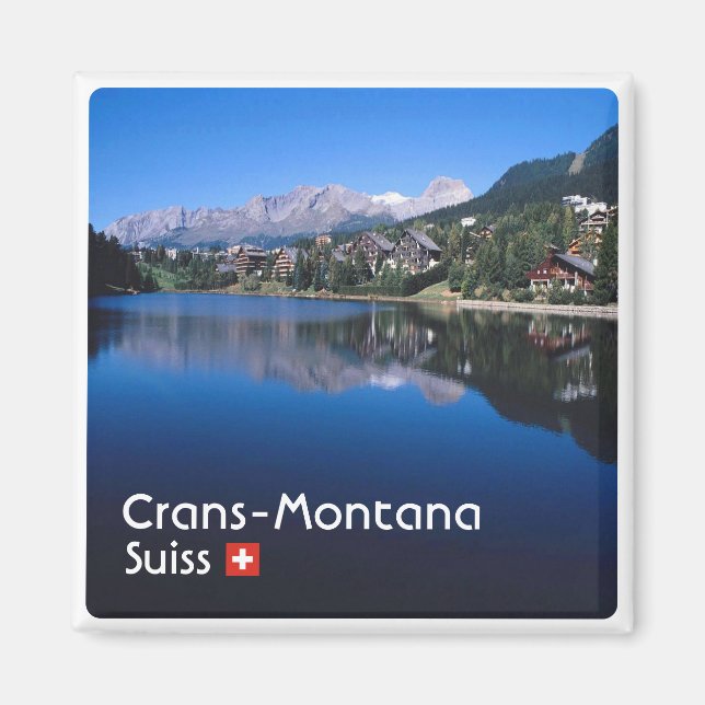 zCH023 CRANS MONTANA Schweiz, kylskåp Magnet (Framsidan)