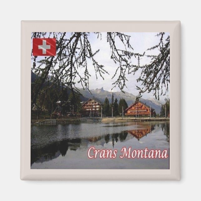 zCH024 CRANS MONTANA Schweiz - Fridge Magnet (Framsidan)