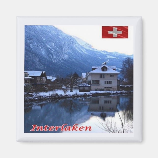 zCH025 INTERLAKEN Schweiz - Fridge Magnet (Framsidan)