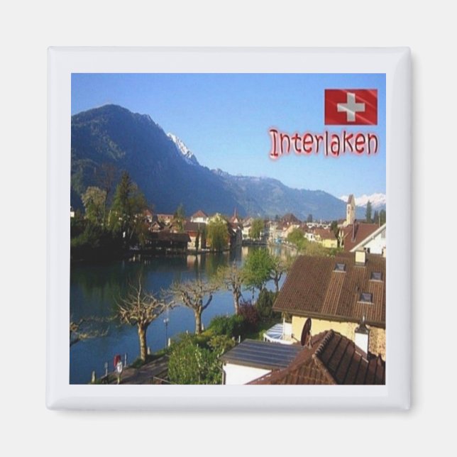 zCH026 INTERLAKEN Schweiz - Fridge Magnet (Framsidan)