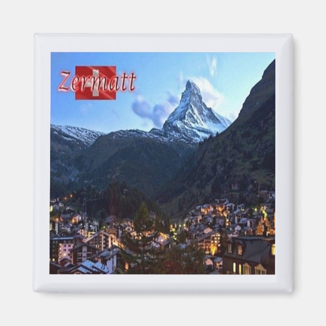 zCH036 ZERMATT Panorama Swiss - Fridge Magnet (Framsidan)