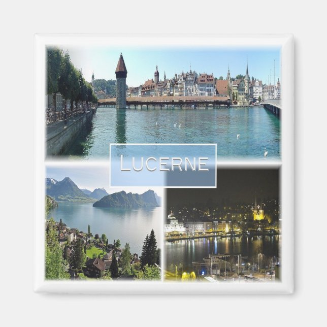 zCH043 LUCERNE Schweiz - Fridge Magnet (Framsidan)