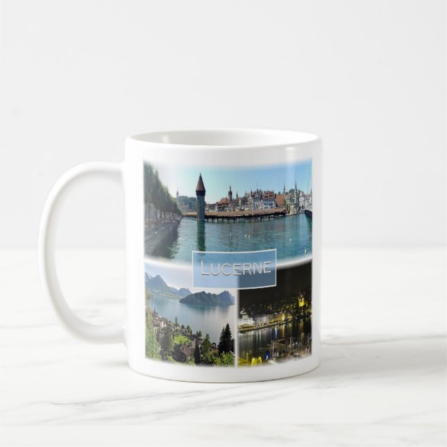 zCH043 LUCERNE Schweiz Kaffemugg (Vänster)