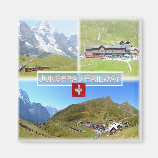 zCH045 JUNGFRAU JÄRNVÄGSSchweiz, Fridge Magnet (Framsidan)