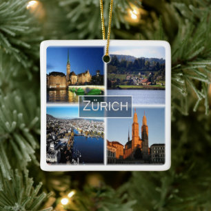 zCH046 ZURICH Swiss Schweiz Julgransprydnad Keramik