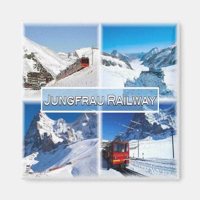 zCH047 JUNGFRAU JÄRNVÄGSSchweiz - Fridge Magnet (Framsidan)