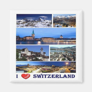 zCH049 I KÄRLEK Schweiz - Fridge Magnet