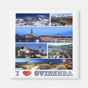 zCH050 I KÄRLEK Svizzera - Fridge Magnet