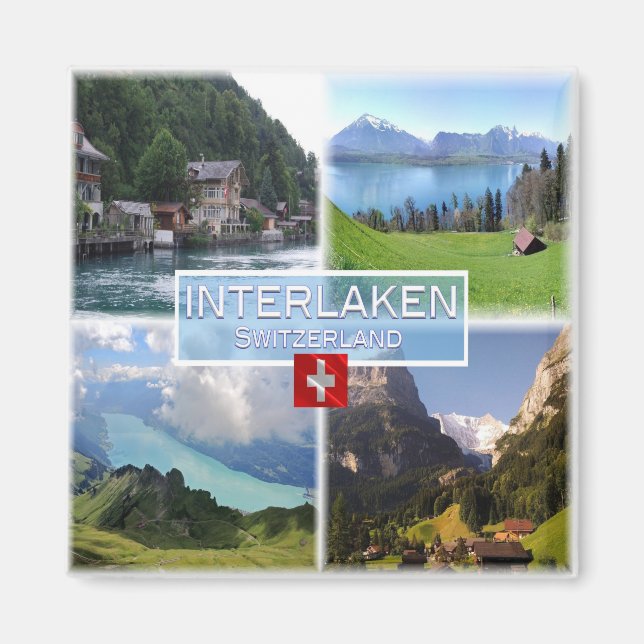 zCH051 INTERLAKEN Sjö Thun Thunerse Swiss, Fridge Magnet (Framsidan)