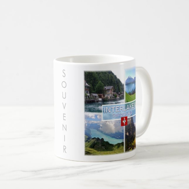 zCH051 INTERLAKEN Sjö Thun Thunerse Swiss Kaffemugg (Framsida höger)