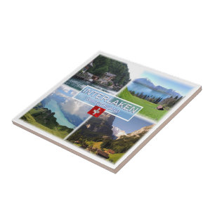 zCH051 INTERLAKEN Sjö Thun Thunerse Swiss Kakelplatta