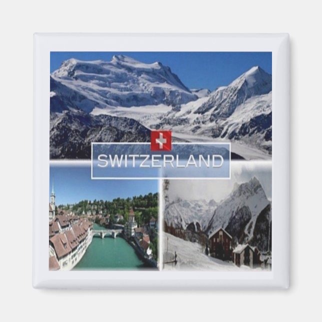 zCH052 SWISS SWITZERLAND Mosaic - Fridge Magnet (Framsidan)