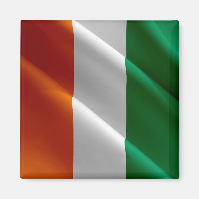 zCI002 IVORY KUSTEN WAVING FLAGGA, Afrika, Fridge Magnet (Framsidan)