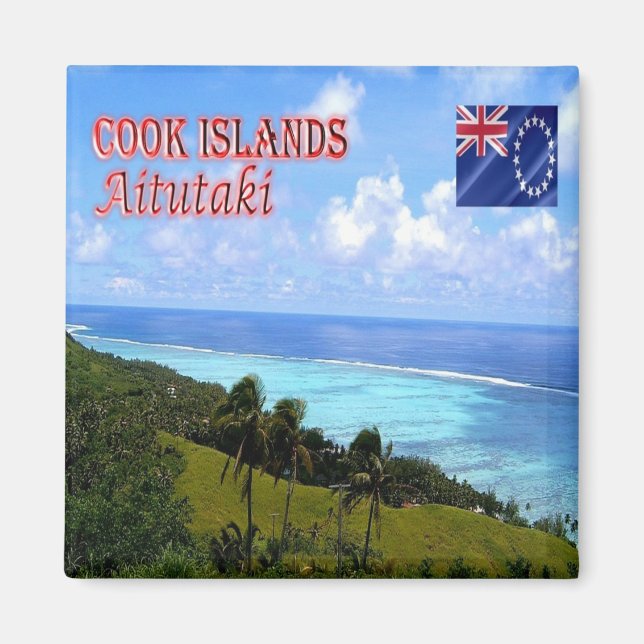 zCK005 AITUTAKI, Cooköarna, Oceanien, Fridge Magnet (Framsidan)