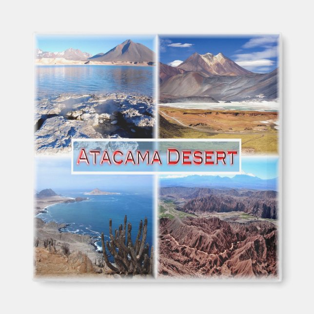 zCL003 ATACAMA DESERT, Mosaic, Chile, Fridge Magnet (Framsidan)