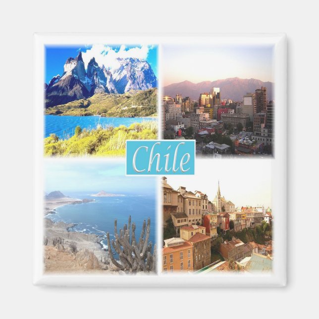 zCL004 CHILE, Mosaic, Amerika, Fridge Magnet (Framsidan)