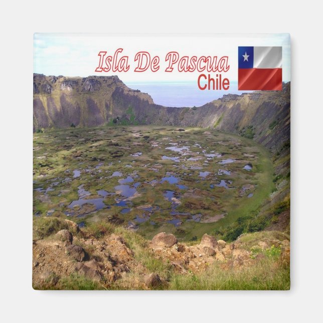 zCL012 ISLA DE PASQUA, Rano Kau Volcanic Caldera, Magnet (Framsidan)
