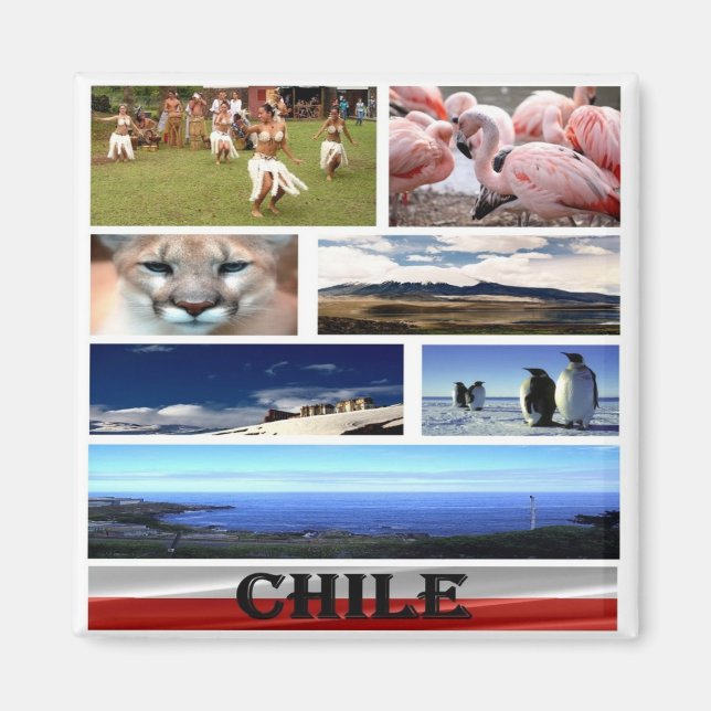 zCL024 CHILE, Mosaic, Amerika, Fridge Magnet (Framsidan)