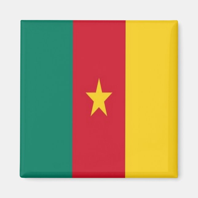 zCM001 CAMEROON-FLAGGA, Afrika, Fridge Magnet (Framsidan)