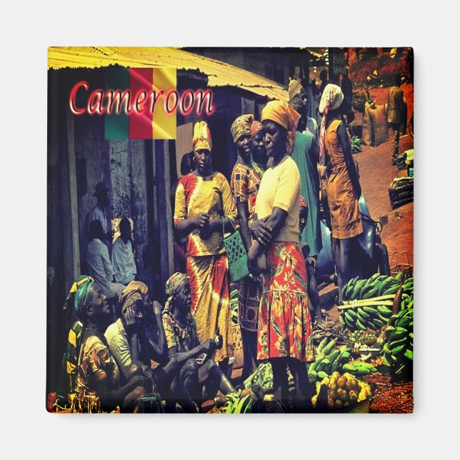 zCM016 CAMEROON, Kvinnor, Afrika, Fridge Magnet (Framsidan)
