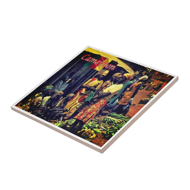 zCM016 CAMEROON, Kvinnor, Afrika Kakelplatta (Sidan)