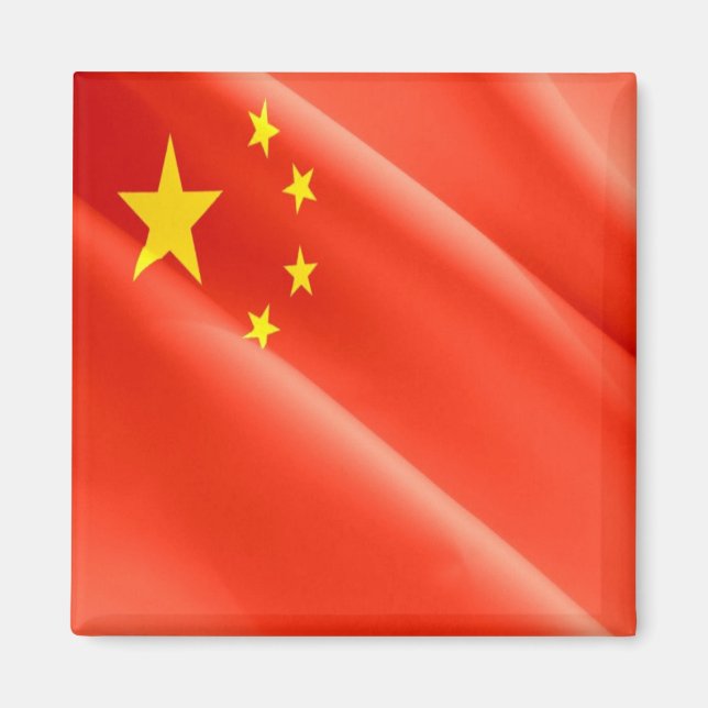 zCN002 Kinesisk wave FLAGGA China PRC, Fridge Magnet (Framsidan)