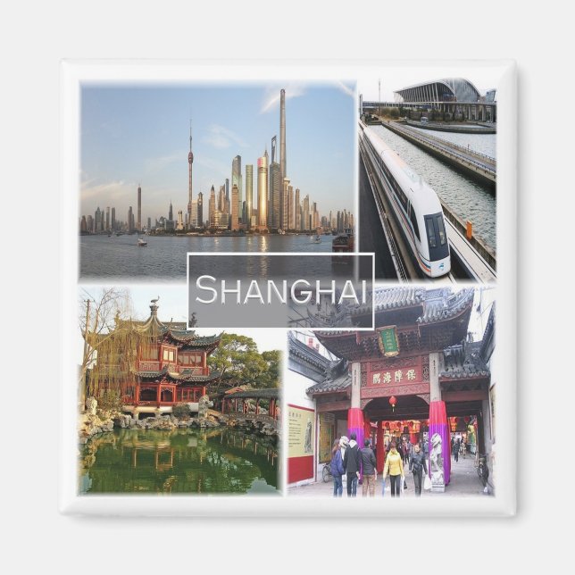 zCN012 SHANGHAI, China, Asien, Fridge Magnet (Framsidan)