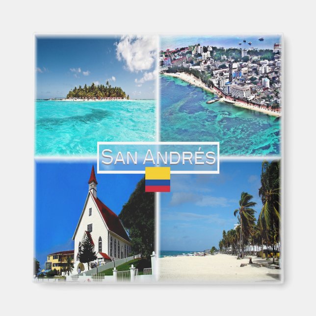zCO003 SAN ANDRES, Mosaic, Colombia, Fridge Magnet (Framsidan)