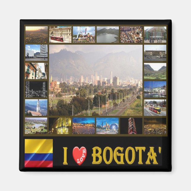 zCO004 BOGOTA' I Kärlek, Mosaic, Amerika, Fridge Magnet (Framsidan)