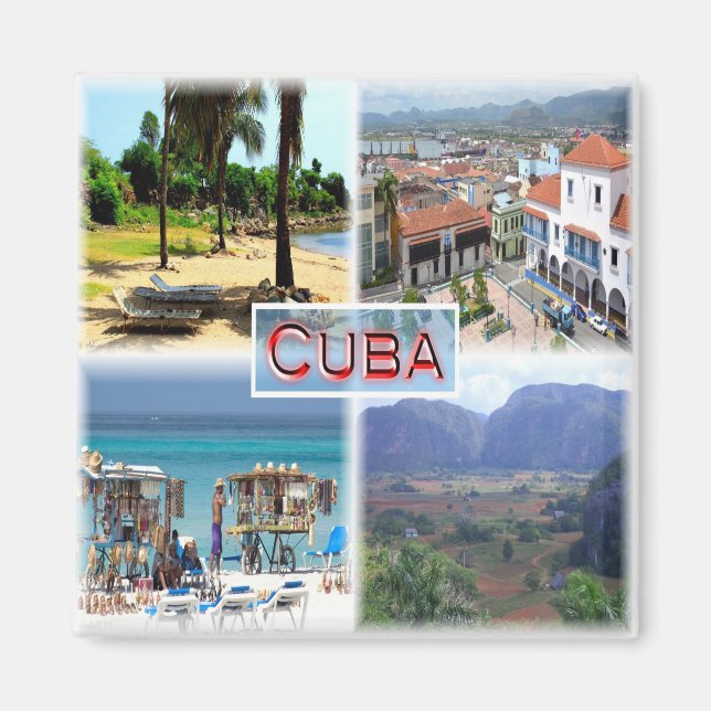 zCU002 CUBA, Mosaic, Amerika, Fridge Magnet (Framsidan)