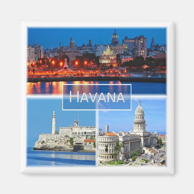zCU003 HAVANA, Mosaic, Kuba, Amerika, Fridge Magnet (Framsidan)