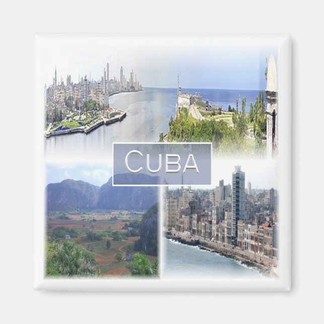 zCU005 CUBA, Mosaic, Amerika, Fridge Magnet (Framsidan)