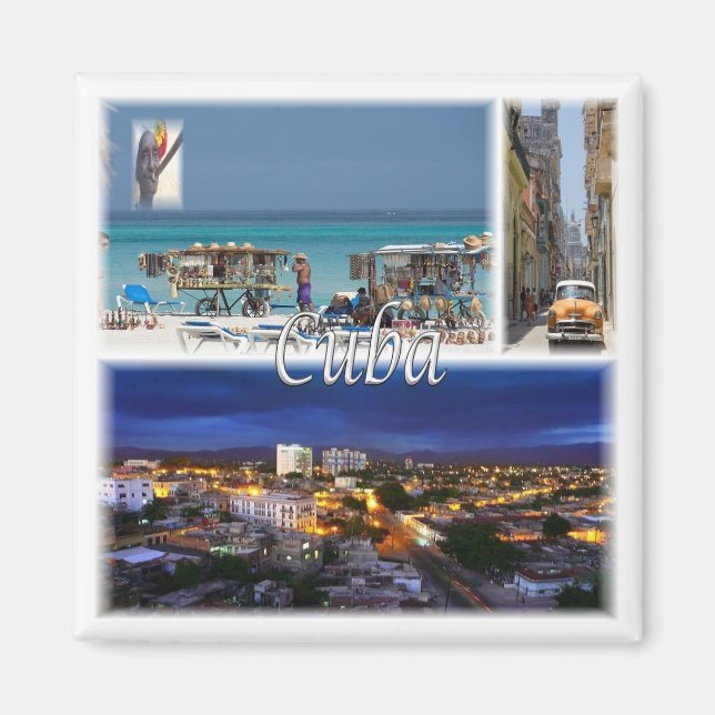 zCU006 CUBA, Mosaic, Amerika, Fridge Magnet (Framsidan)