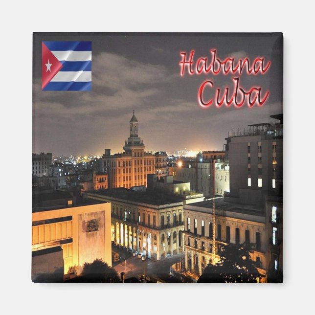 zCU008 HAVANA efter Natten, Kuba, Amerika, Fridge Magnet (Framsidan)