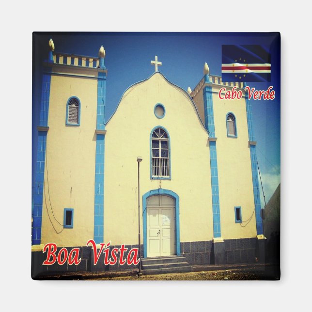 zCV004 BOA VISTA, Santa Isabels kyrka, Fridge Magnet (Framsidan)