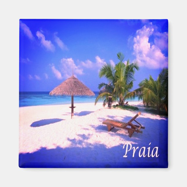 zCV013 PRAIA, CAPE VERDE, Beach, Afrika, Fridge Magnet (Framsidan)
