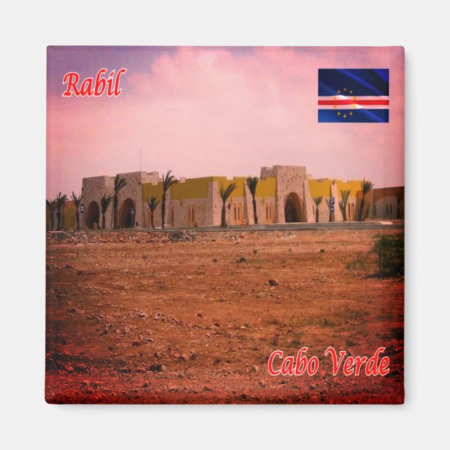 zCV016 RABIL Airpor, Kap Verde, Afrika, Fridge Magnet (Framsidan)