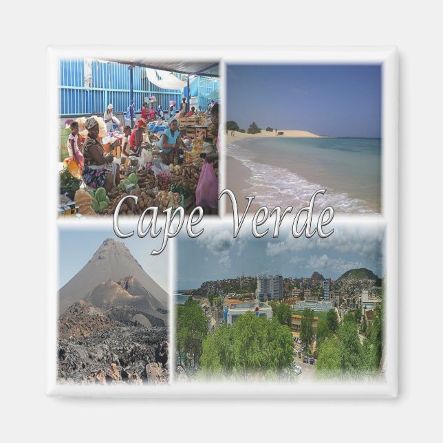 zCV025 CAPE VERDE, Mosaic, Afrika, Fridge Magnet (Framsidan)