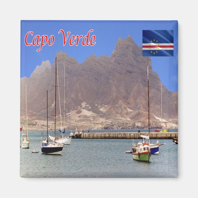 zCV026 CAPE VERDE, MONT CARA, Afrika, Fridge Magnet (Framsidan)