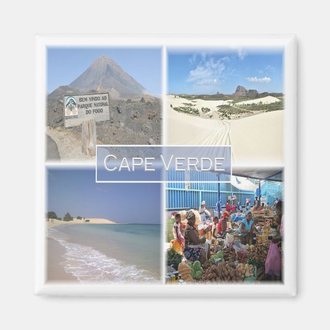 zCV24 CAPE VERDE, Mosaic, Afrika, Fridge Magnet (Framsidan)
